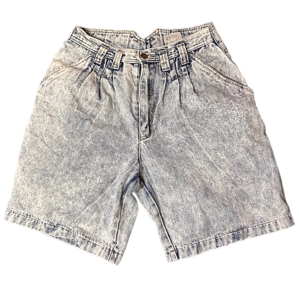 Womens Vintage 80s Jean Shorts Pleated